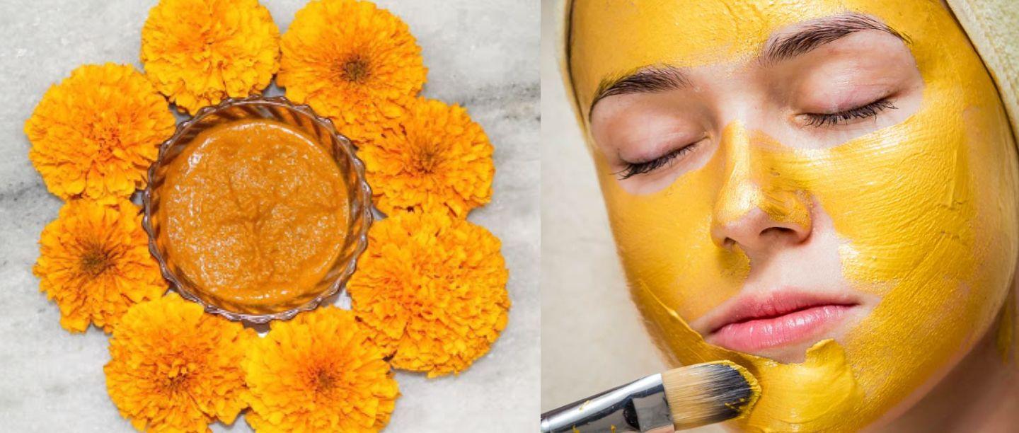 Marigold Flower Face Mask Recipe, Marigold Flower Face Pack, Marigold Flower