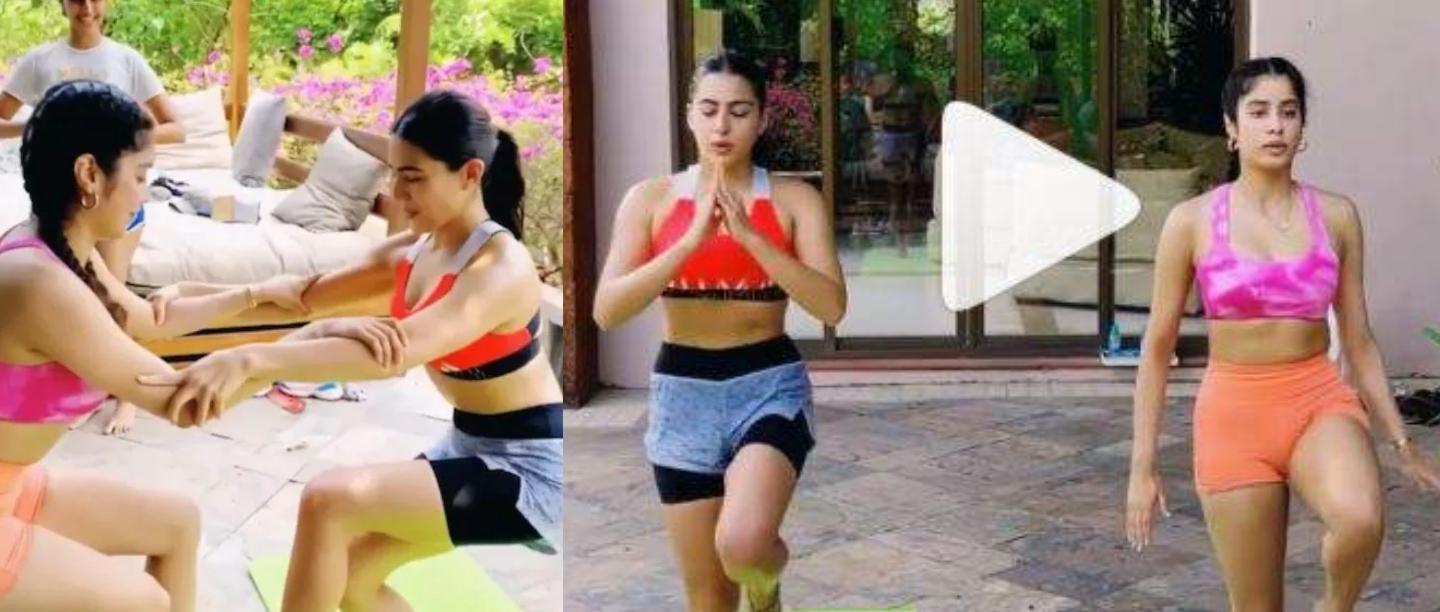Sara Ali Khan Janhvi Kapoor workout maldives video